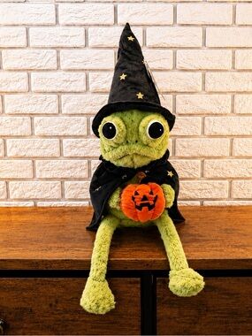 2026 Viral Moonlight Manor Wizard Frog Black Holding Pumpkin